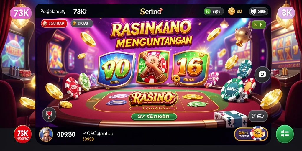 Screenshot gameplay yang menegangkan dari aplikasi Kasino 73K.
