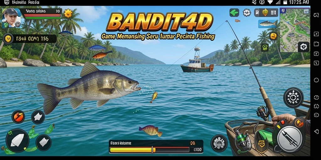 Tampilan gameplay <strong>BANDIT4D</strong> dengan suasana memancing yang menakjubkan.