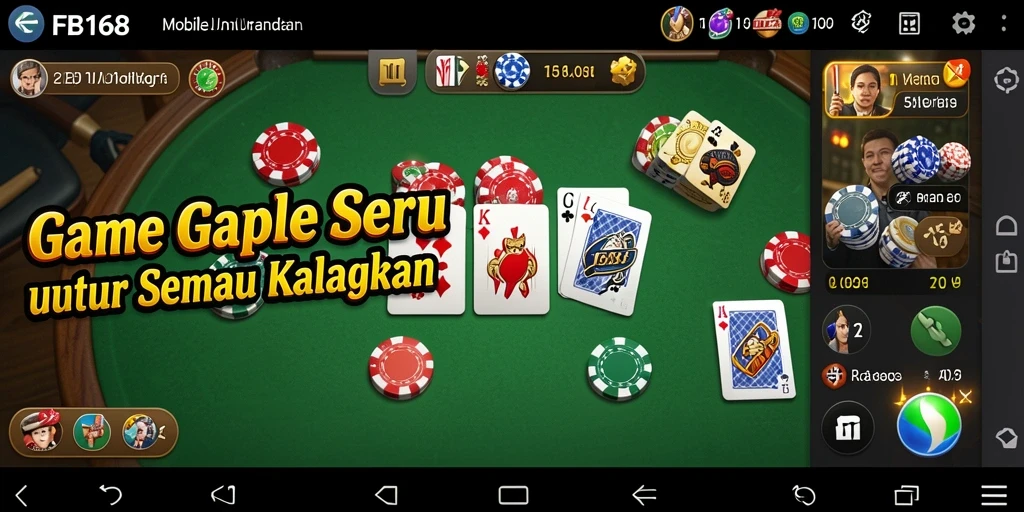 Screenshot utama gameplay FB168 dengan pemain sedang beradu strategi Gaple.