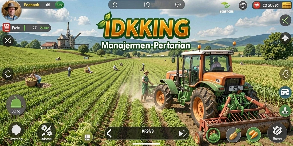 Gameplay <strong>IDRKING</strong> menampilkan proses bertani yang menyenangkan dan interaktif.
