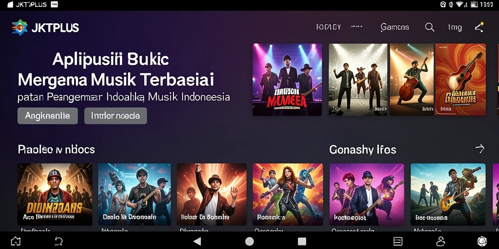 Tampilan antarmuka JKTPLUS dengan berbagai pilihan lagu.