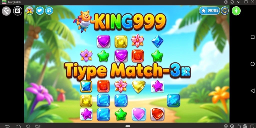 Tampilan luar biasa gameplay Match-3 KING999 yang seru dan menantang.