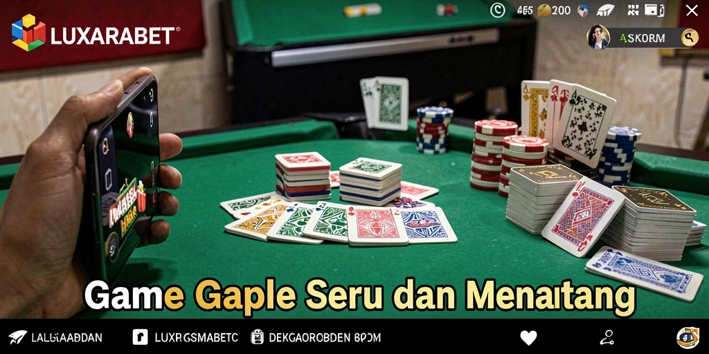 Screenshot gameplay Gaple di LUXARABET yang menampilkan keseruan permainan.
