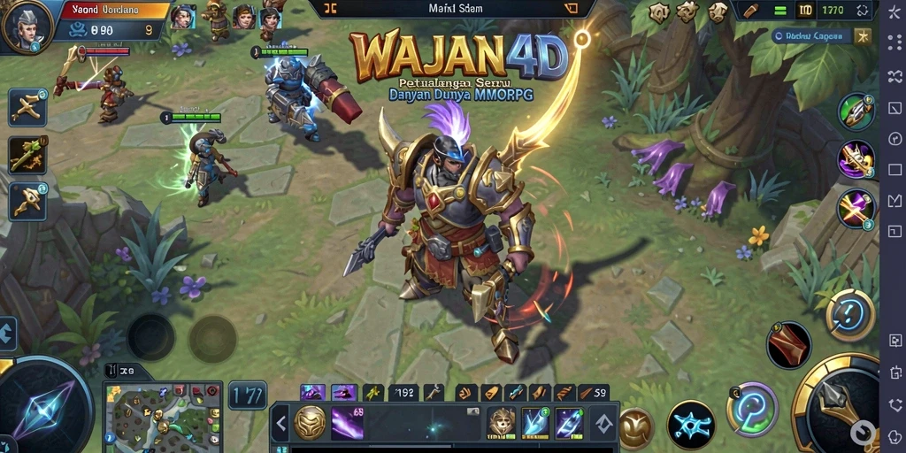 Tangkapan layar WAJAN4D menampilkan aksi seru dalam pertarungan MMORPG.