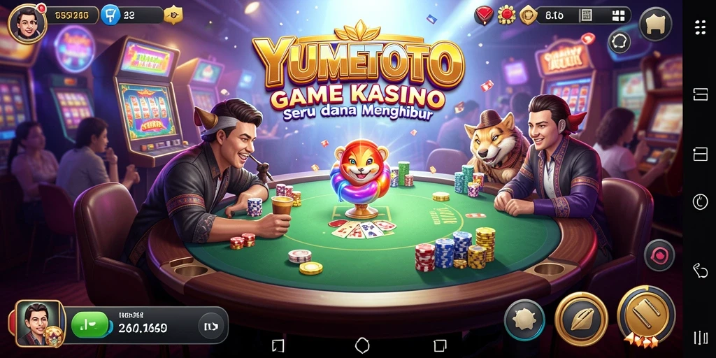 Tangkapan layar permainan YUMETOTO menampilkan keseruan di dunia kasino.